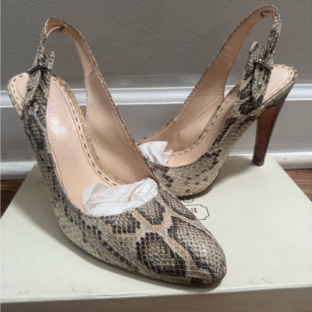 Coach Alma Python Print Heels - Natural - image 4